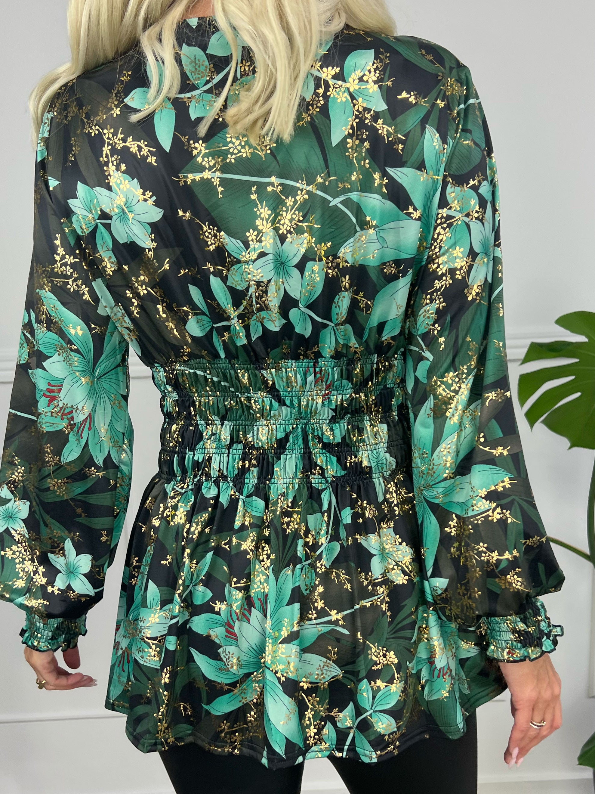 Pams Shirt L/S - Elastisk plus size blus i skrynkelfritt material